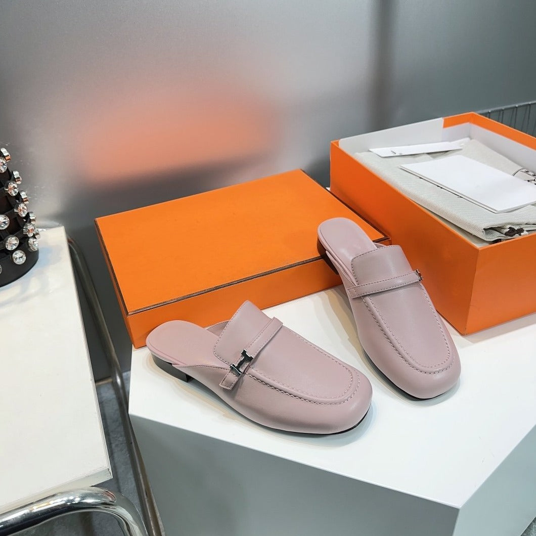 Lena Mule Pastel Pink Leather - 35