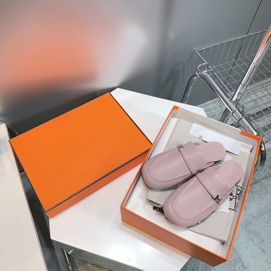 Lena Mule Pastel Pink Leather - 35