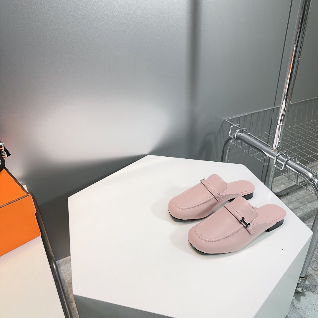 Lena Mule Pastel Pink Leather - 35
