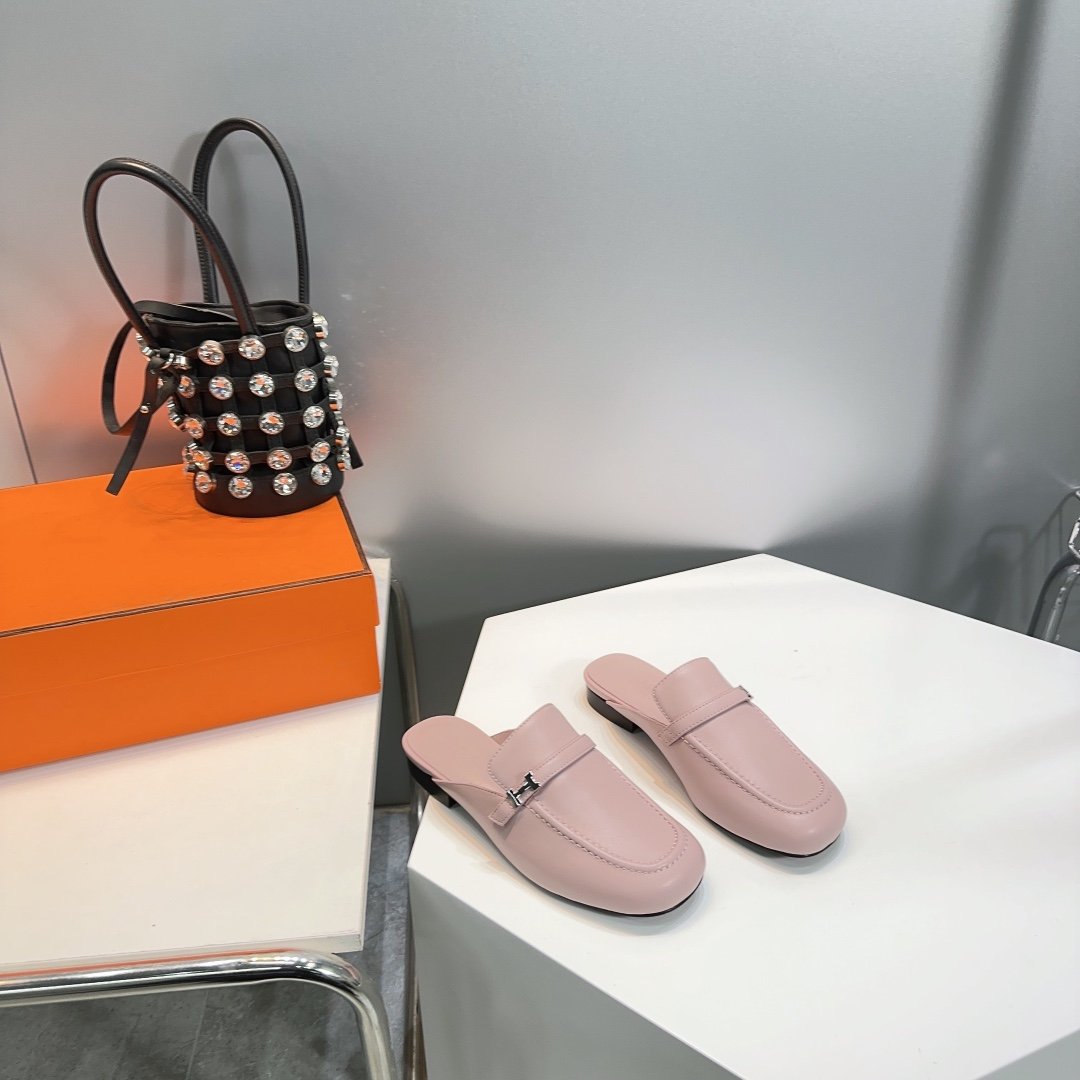 Lena Mule Pastel Pink Leather - 35