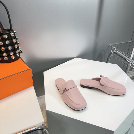 Lena Mule Pastel Pink Leather - 35