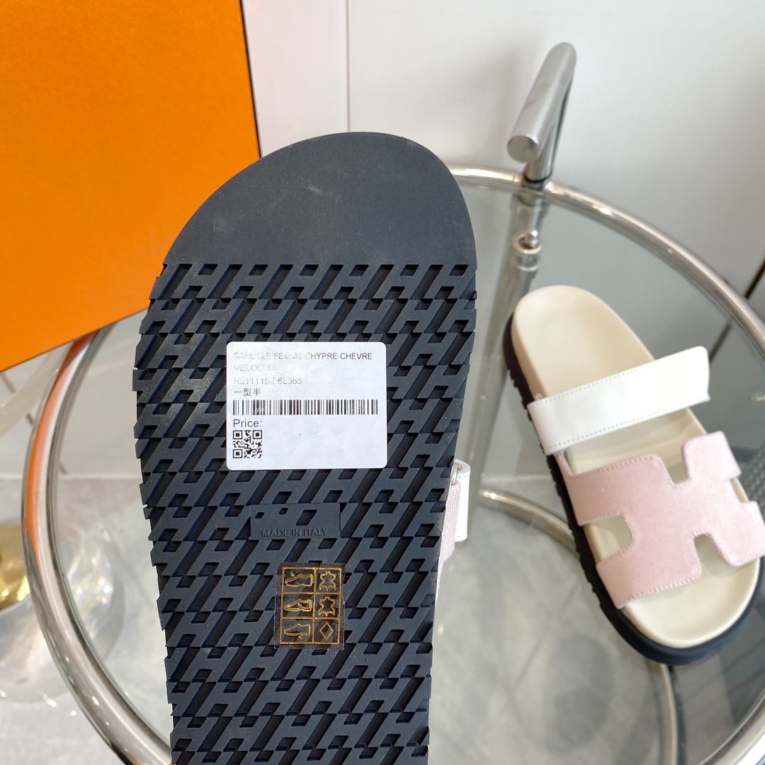 Chypre Canvas Sandal White Pink Leather - 35