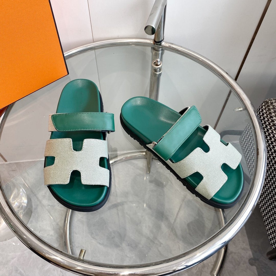 Chypre Canvas Sandal Tiff Leather - 35