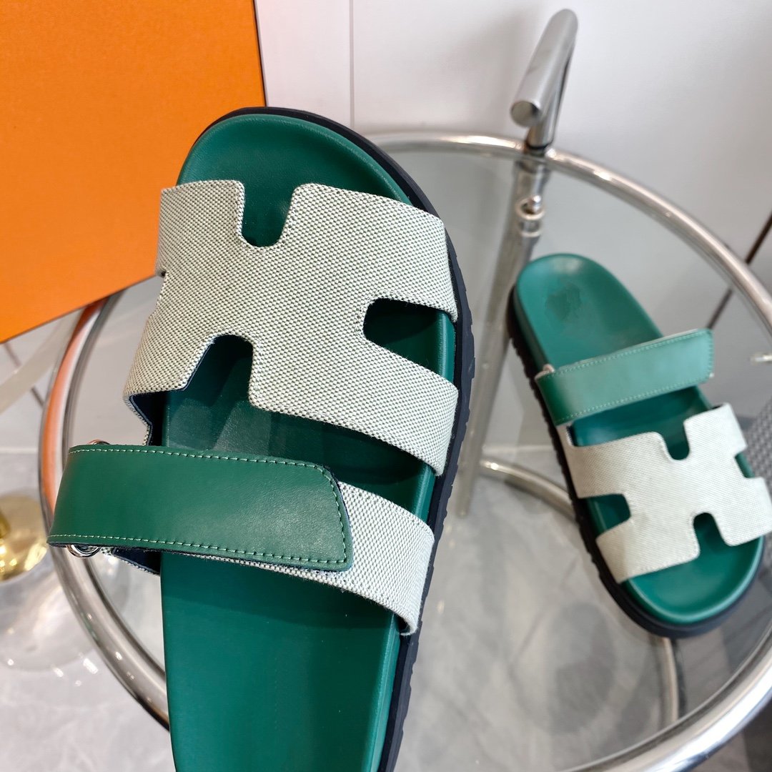 Chypre Canvas Sandal Tiff Leather - 35