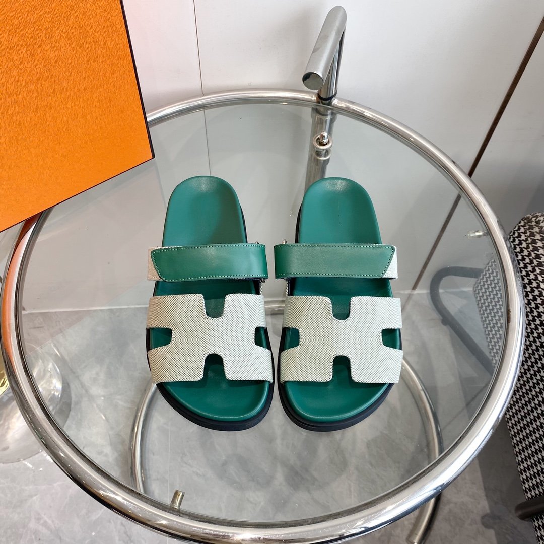 Chypre Canvas Sandal Tiff Leather - 35