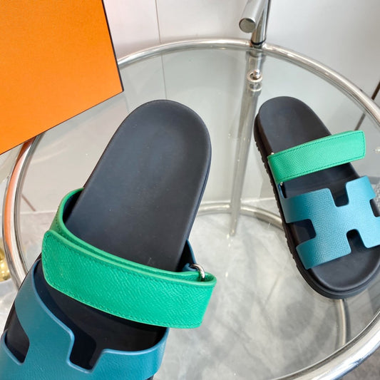 Шкіряні сандалі Chypre Sandal Tiffa із синіми ремінцями - 35