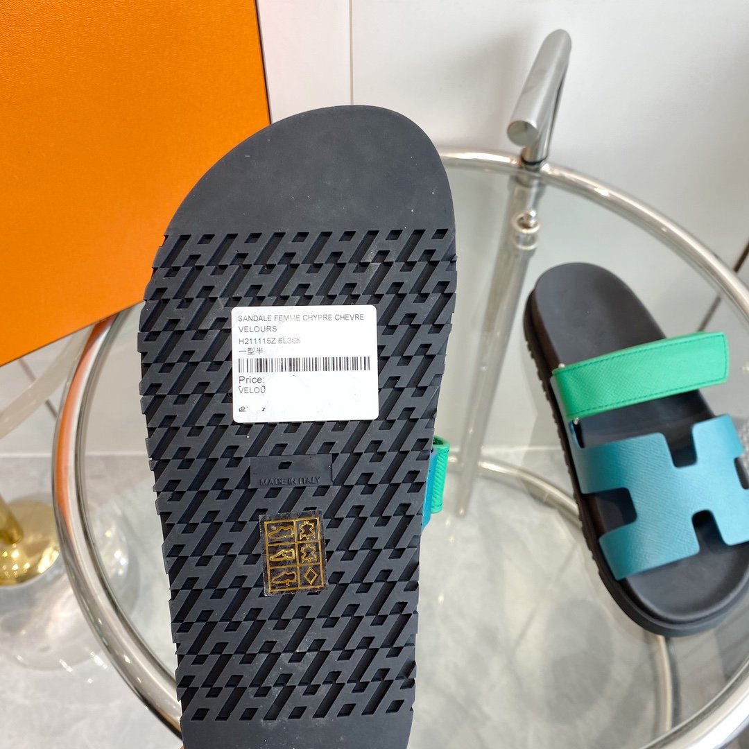 Chypre Sandal Tiffa with blue straps Leather - 35