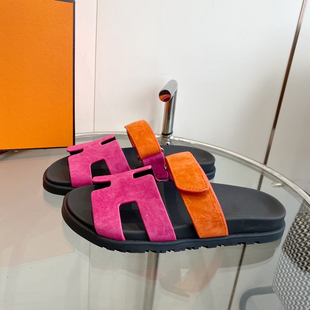 Chypre Sandal Rose Chapas / Orange Suede - 35