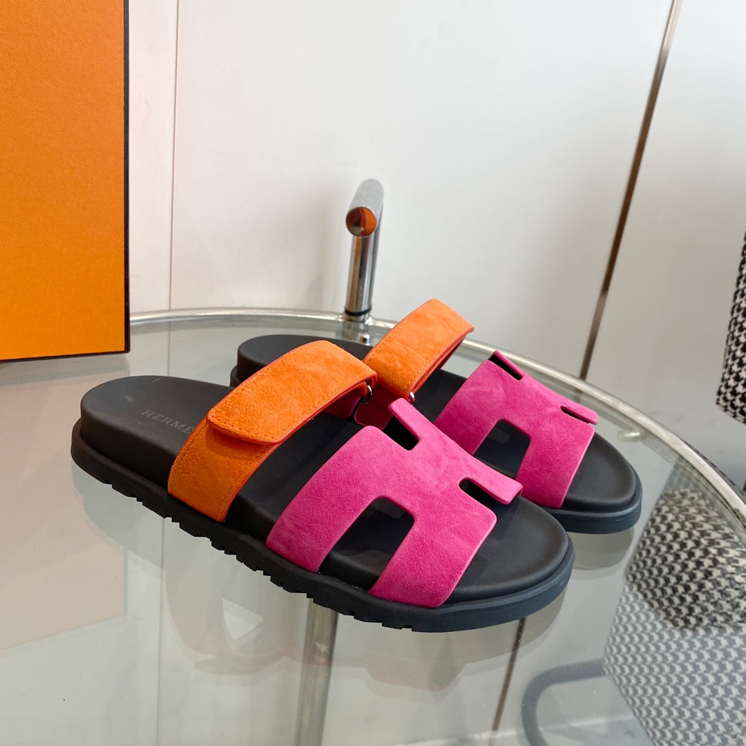Chypre Sandal Rose Chapas / Orange Suede - 35
