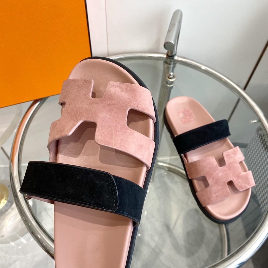 Chypre Sandal Suede Pink Chapas / Black - 35