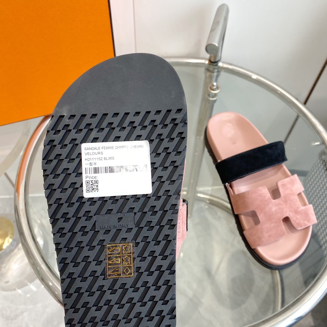 Chypre Sandal Suede Pink Chapas / Black - 35