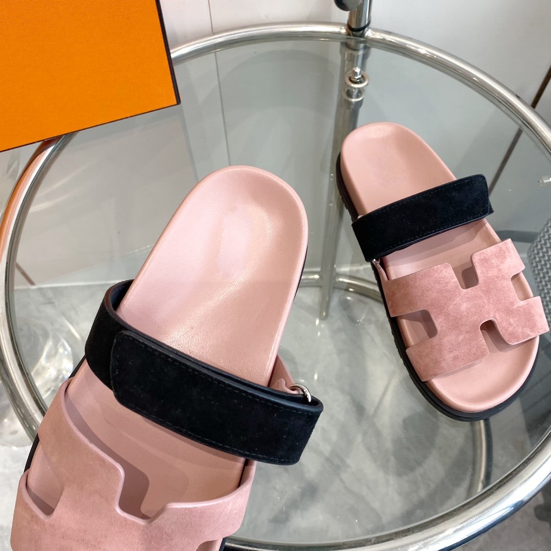 Chypre Sandal Suede Pink Chapas / Black - 35