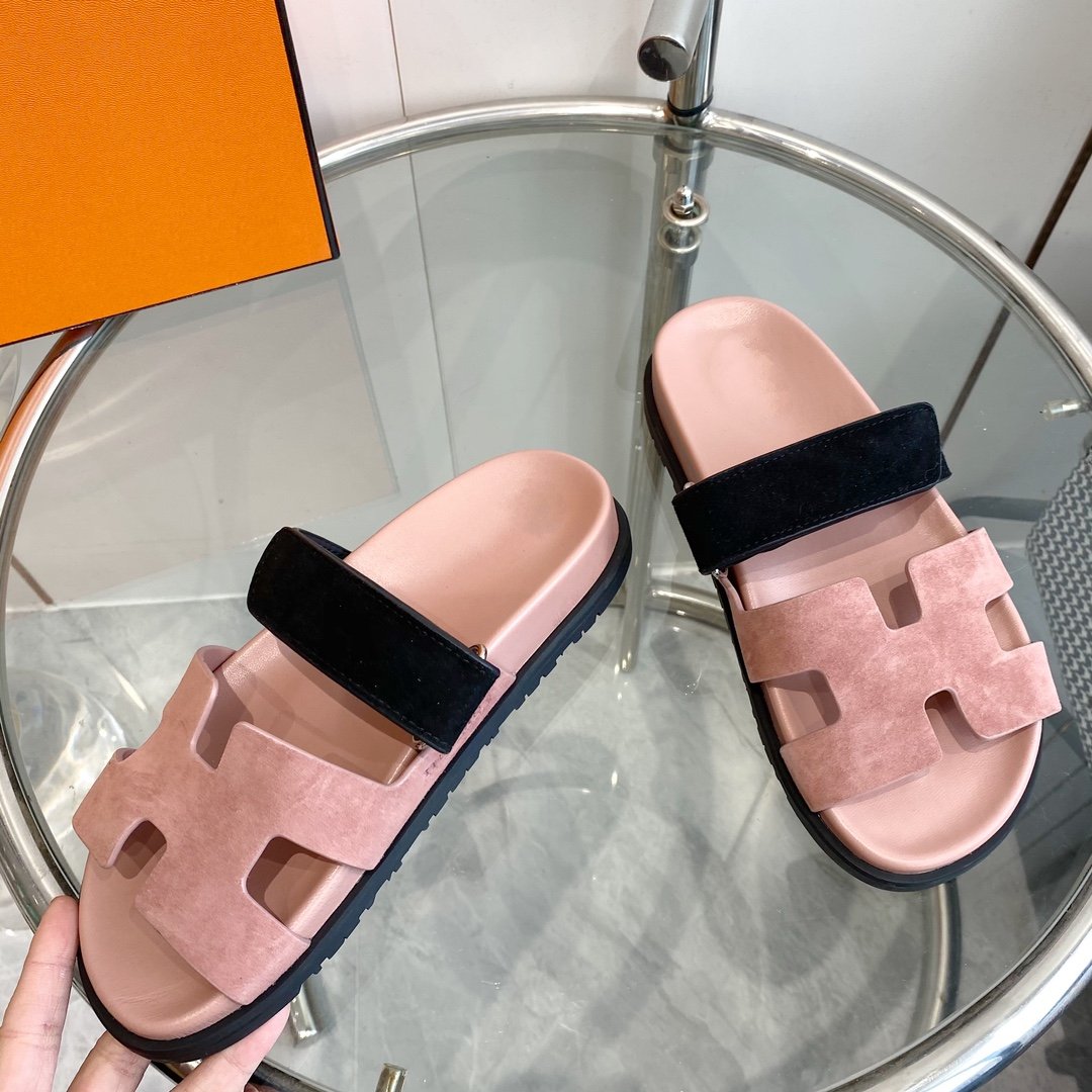 Chypre Sandal Suede Pink Chapas / Black - 35