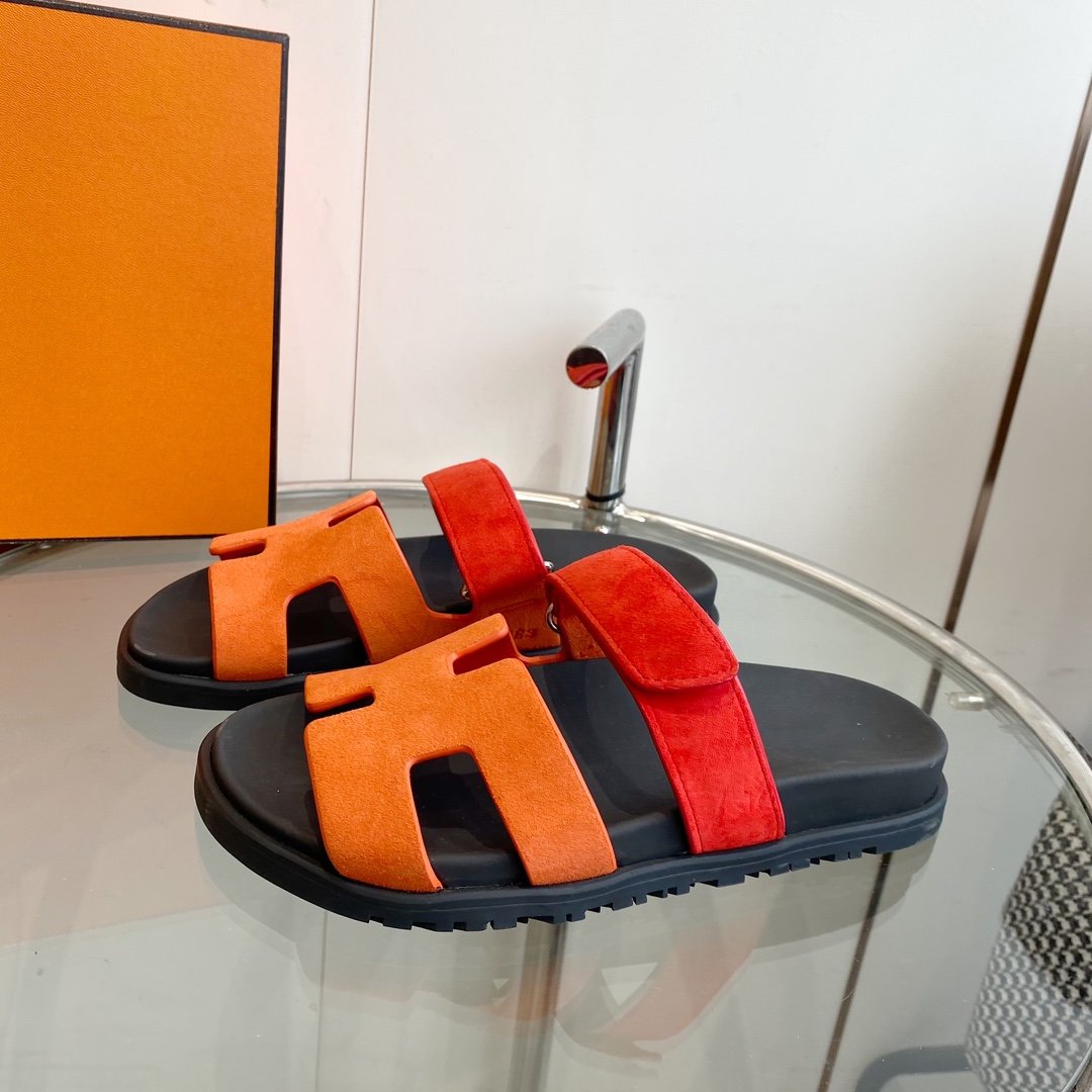 Chypre Sandal Orange Chapas / Red Suede - 35