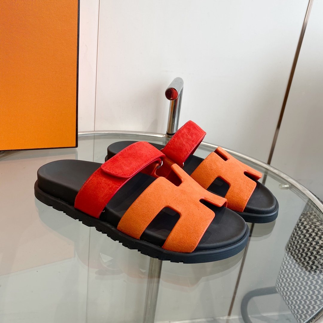 Chypre Sandal Orange Chapas / Red Suede - 35