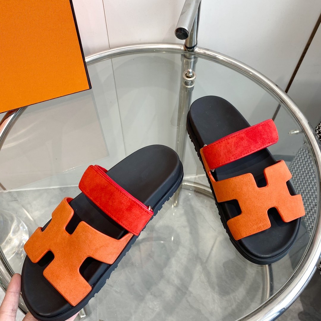 Chypre Sandal Orange Chapas / Red Suede - 35