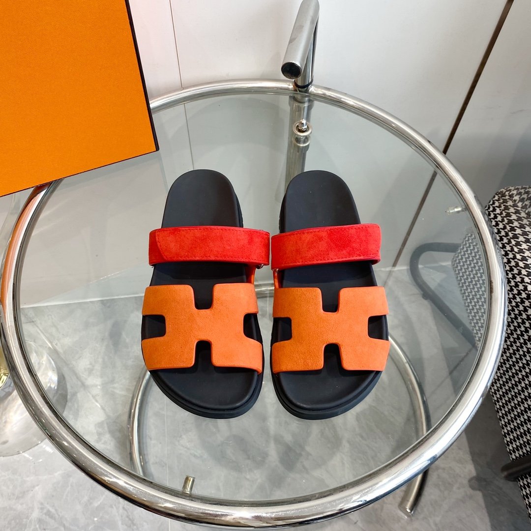 Chypre Sandal Orange Chapas / Red Suede - 35