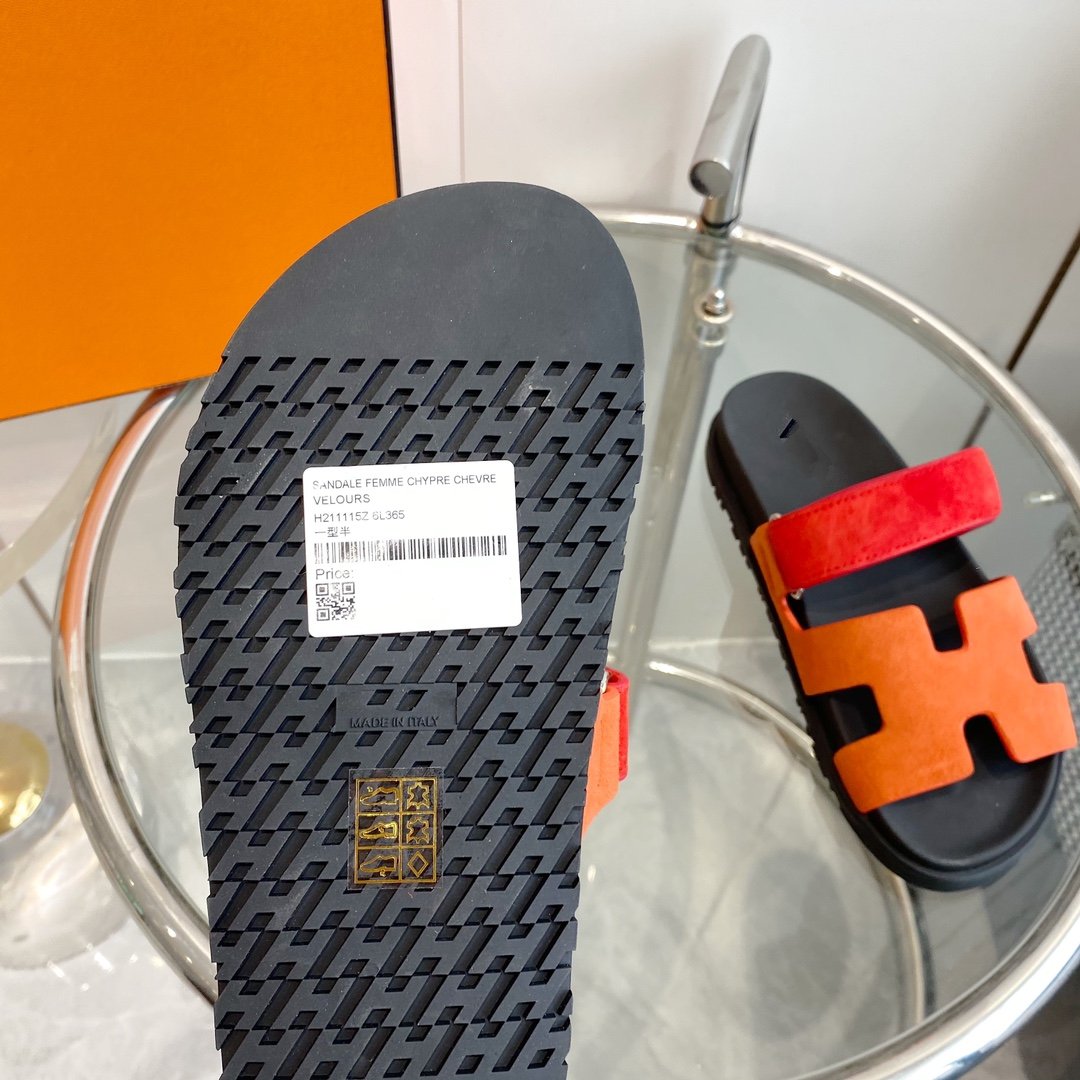 Chypre Sandal Orange Chapas / Red Suede - 35
