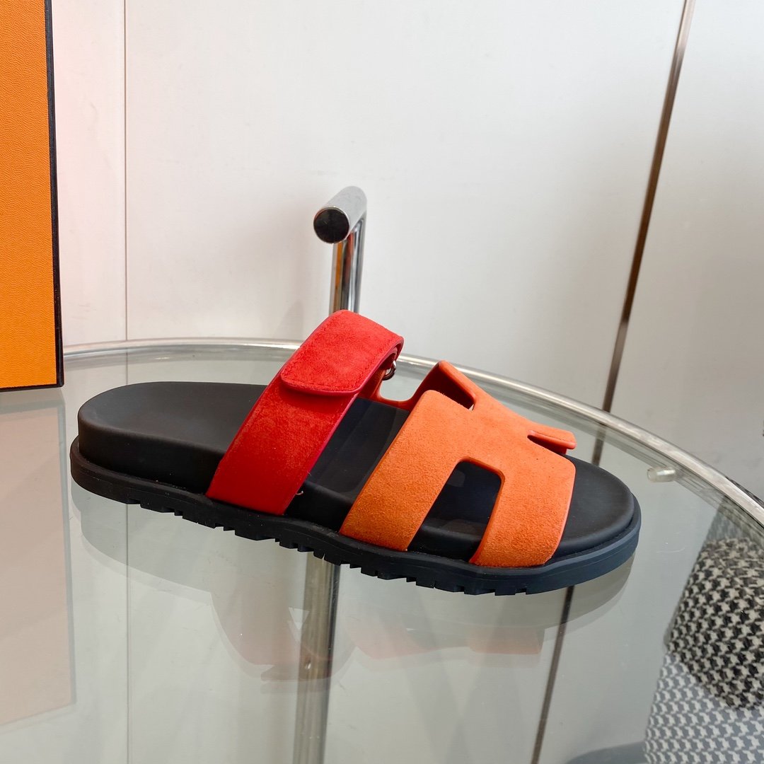 Chypre Sandal Orange Chapas / Red Suede - 35