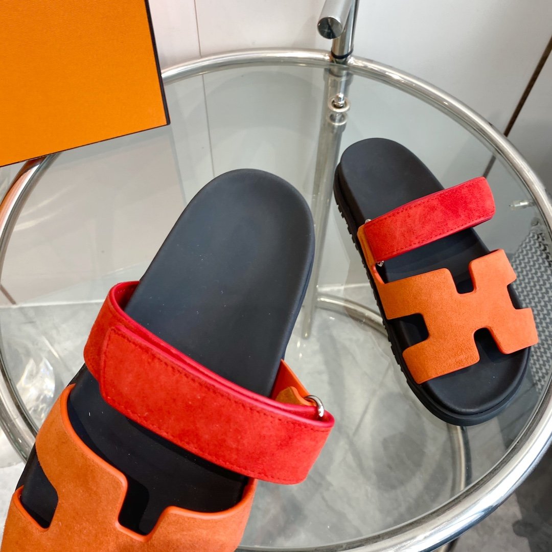 Chypre Sandal Orange Chapas / Red Suede - 35