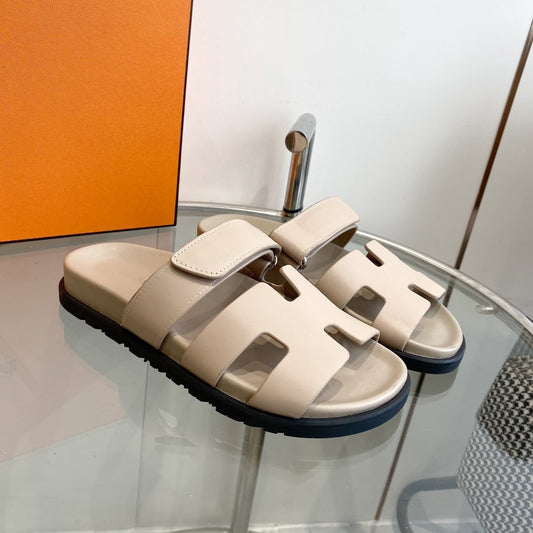 Chypre Sandal Beige Mastic Calfskin Leather - 35