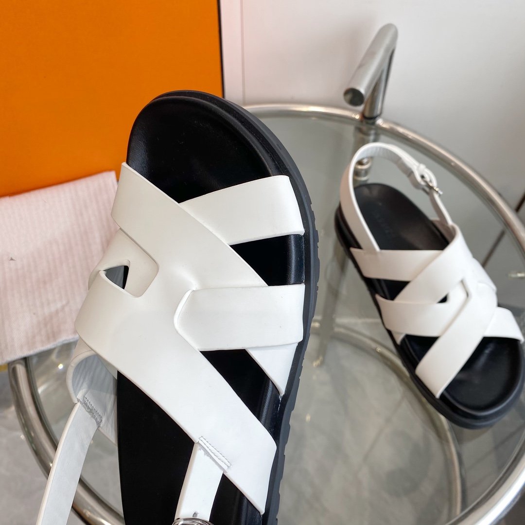 Genius Sandal Slingback White Calfskin Leather - 35