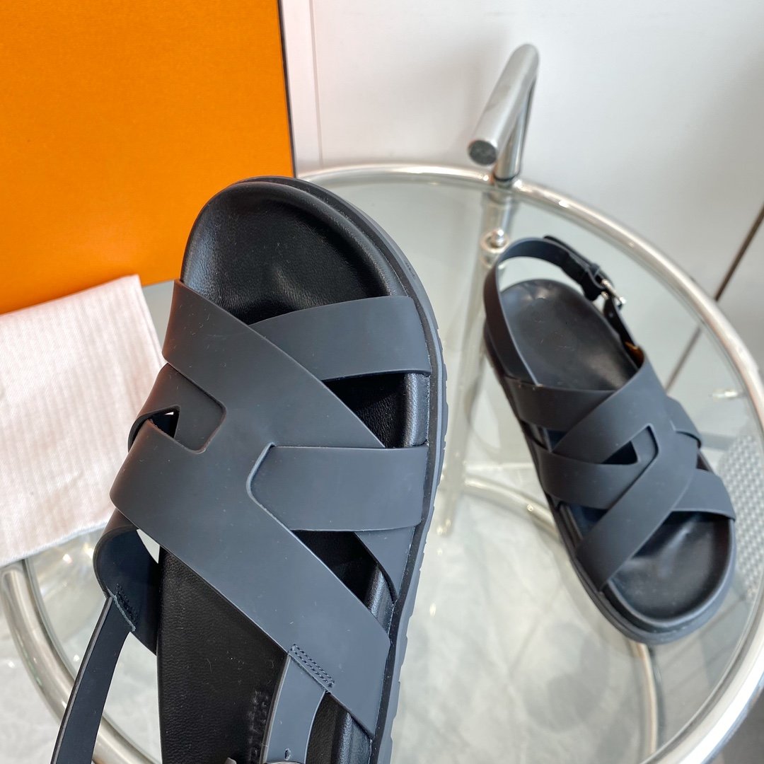 Genius Sandal Slingback Black Calfskin Leather - 35