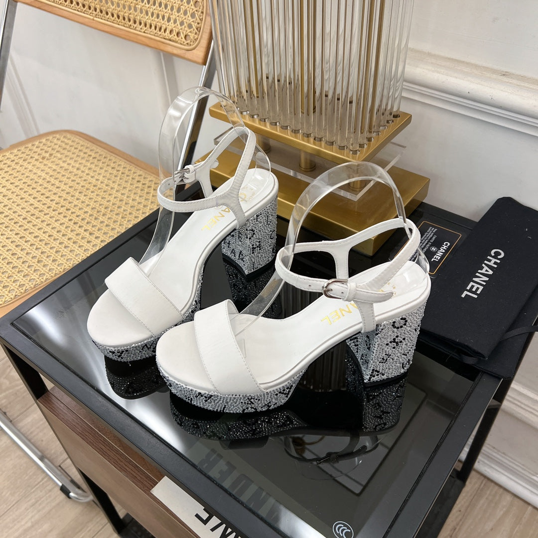 SANDALS leather satin white - 35