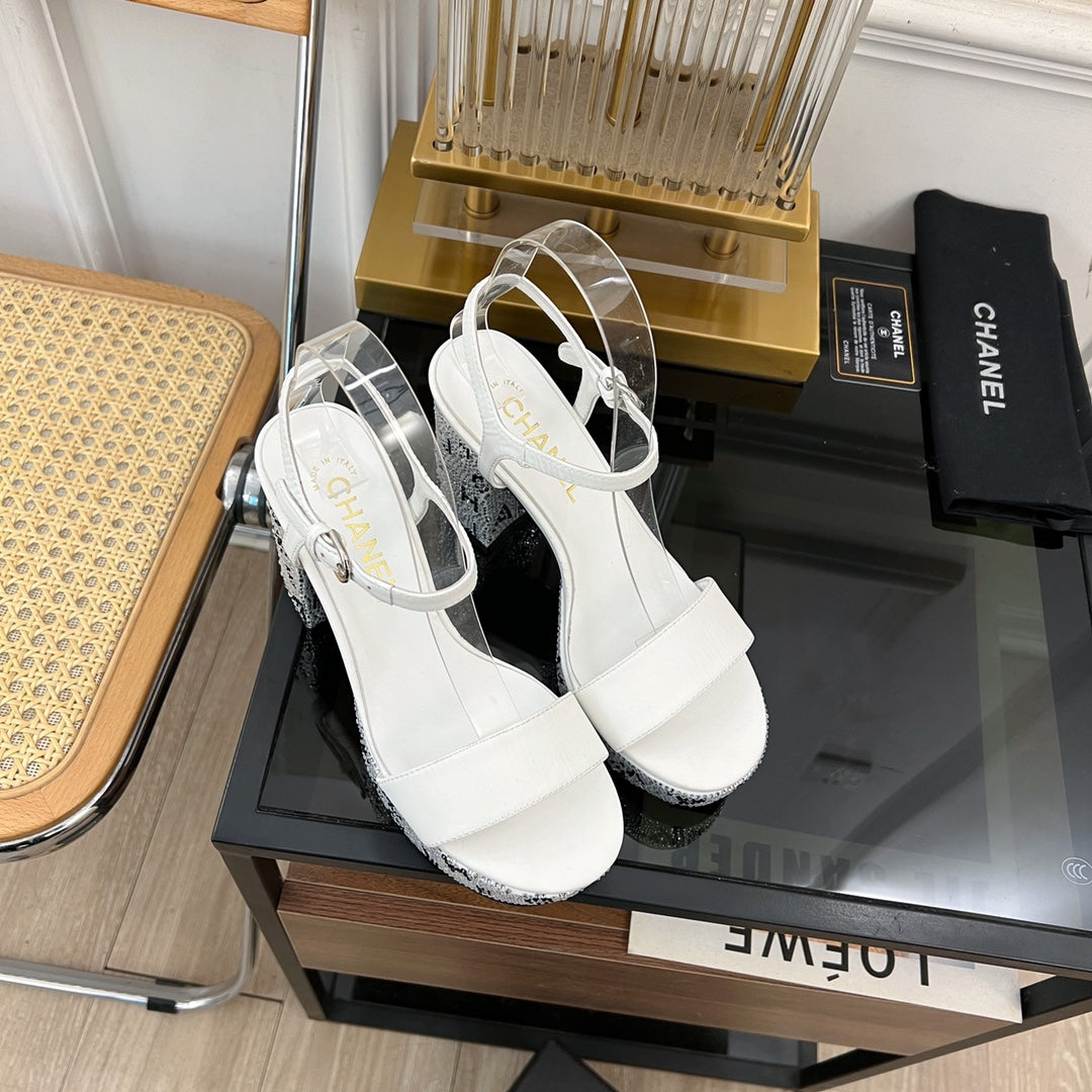 SANDALS leather satin white - 35