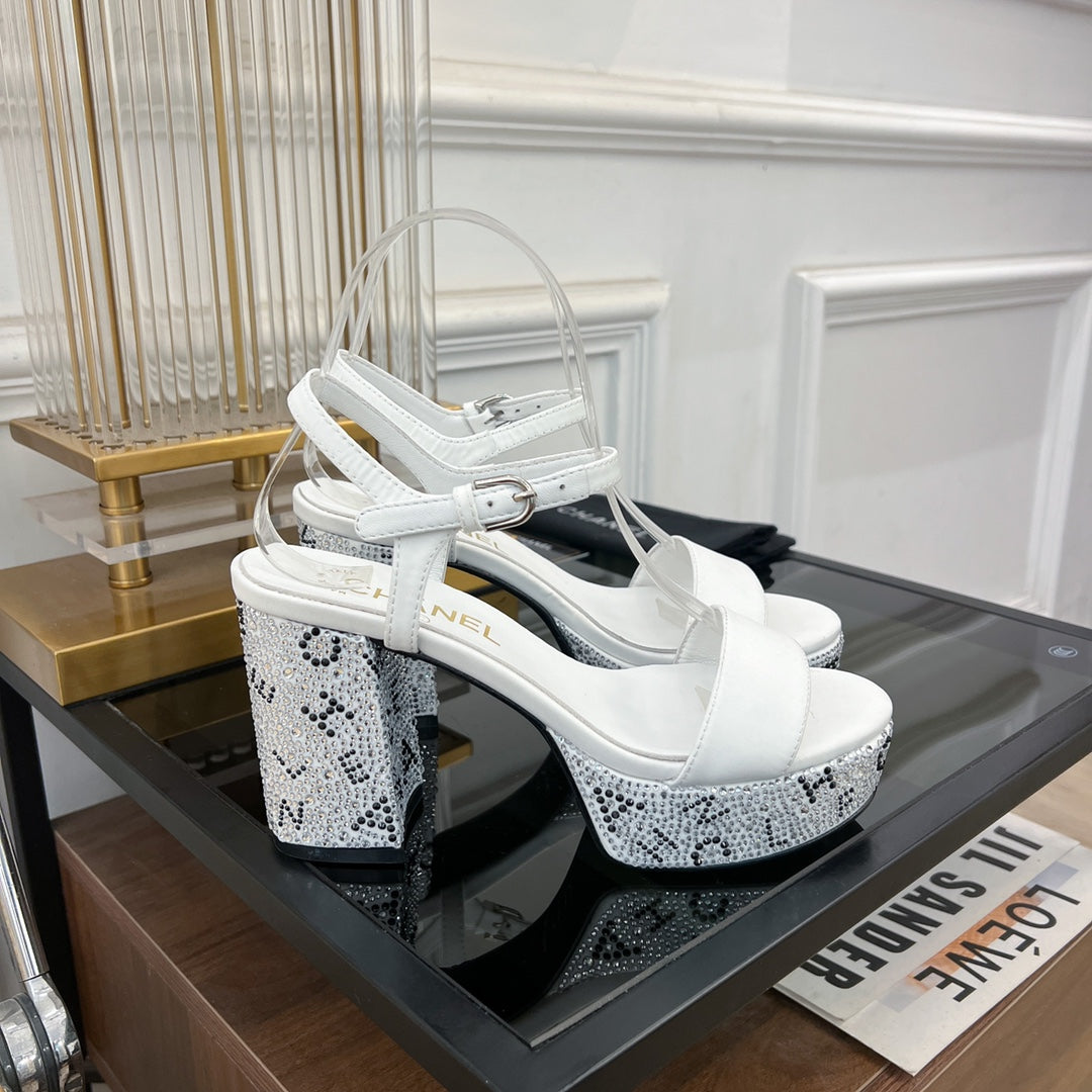 SANDALS leather satin white - 35