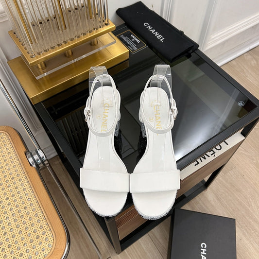 SANDALS leather satin white - 35