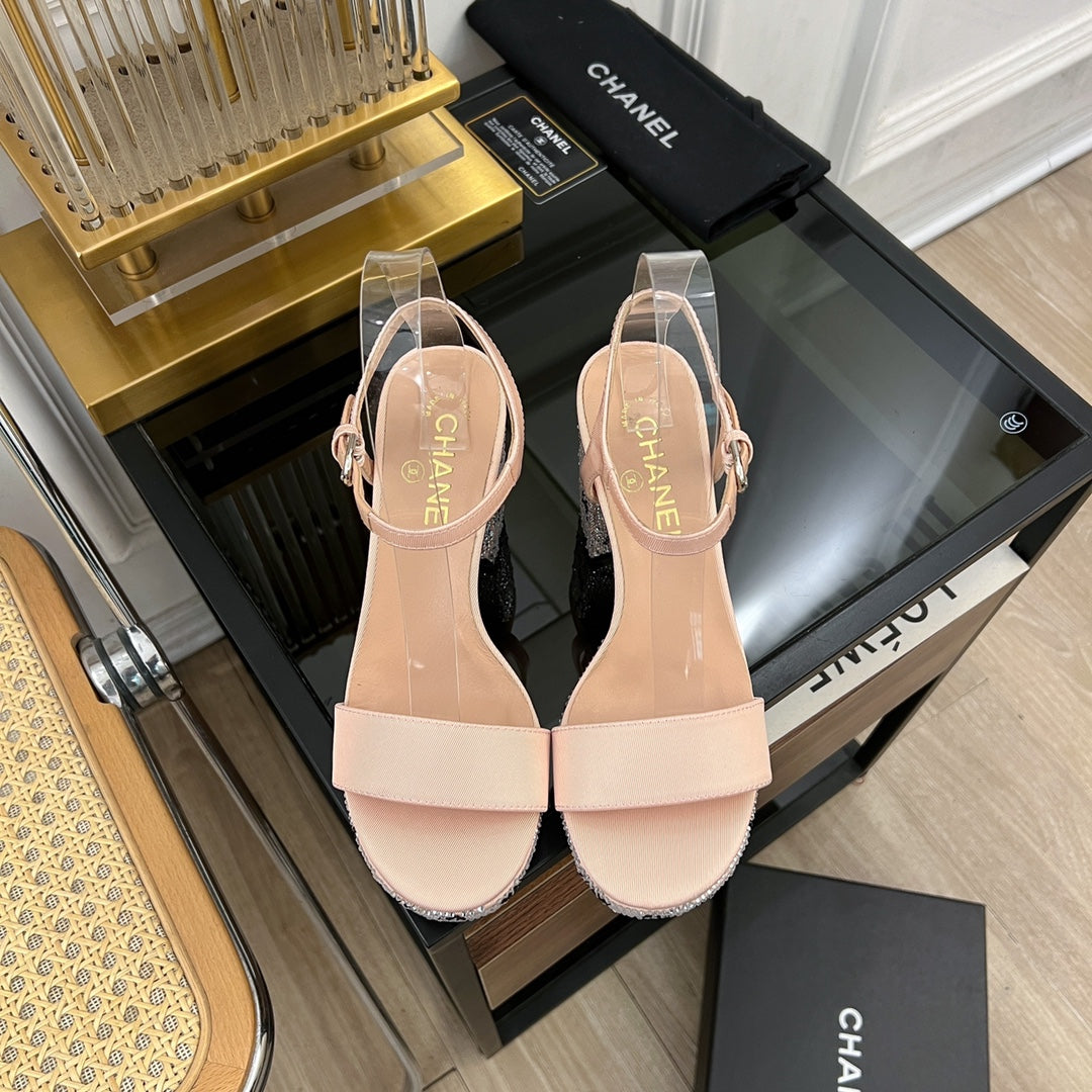 SANDALS leather satin pink - 35