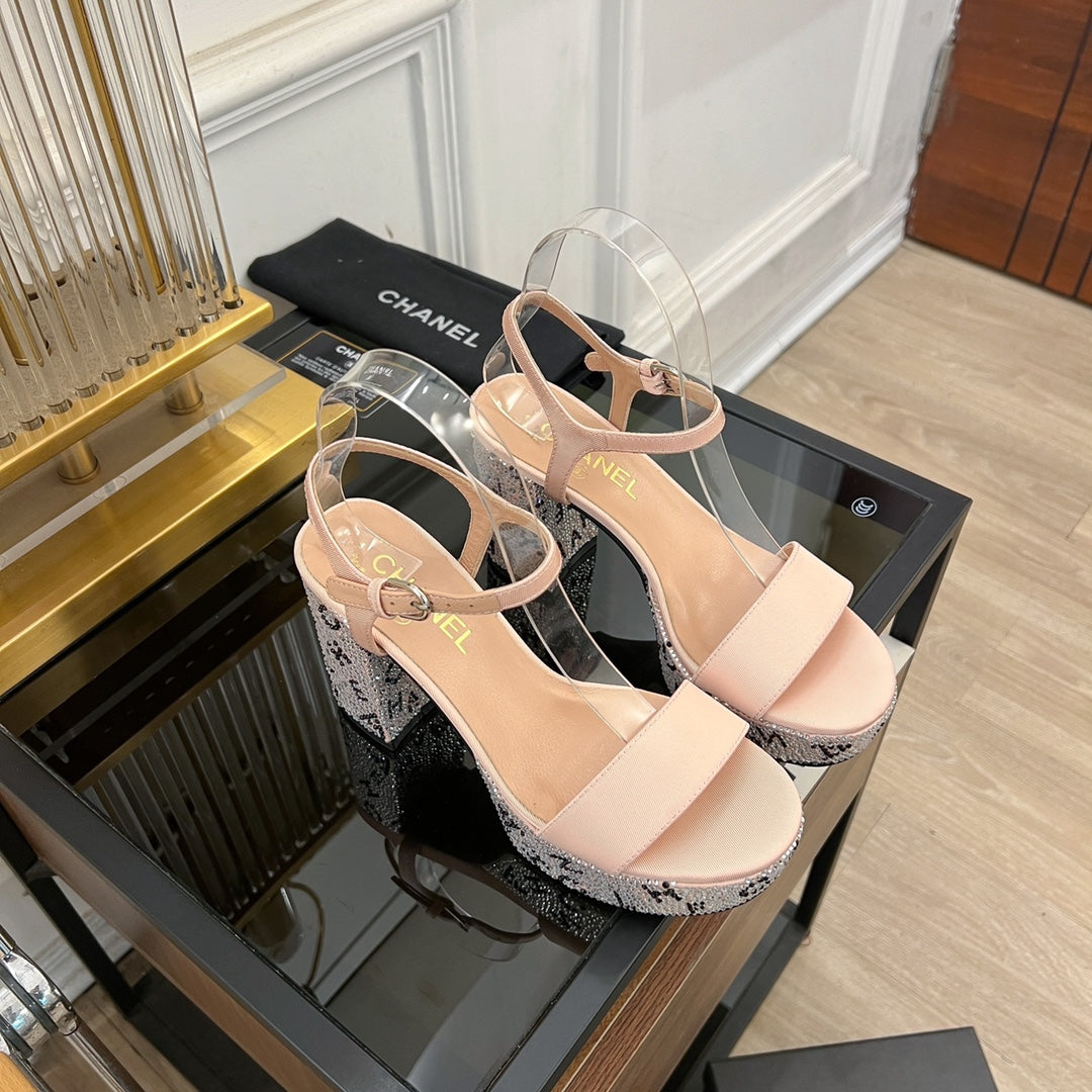 SANDALS leather satin pink - 35