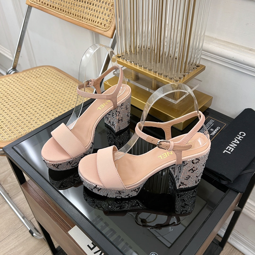 SANDALS leather satin pink - 35