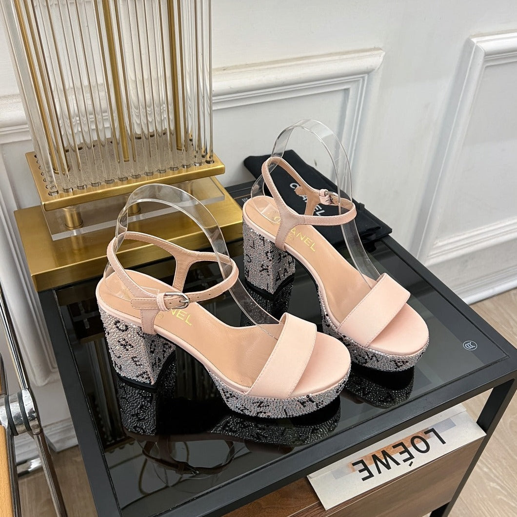 SANDALS leather satin pink - 35