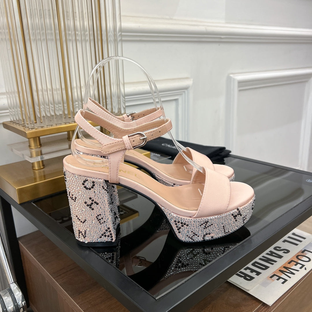 SANDALS leather satin pink - 35