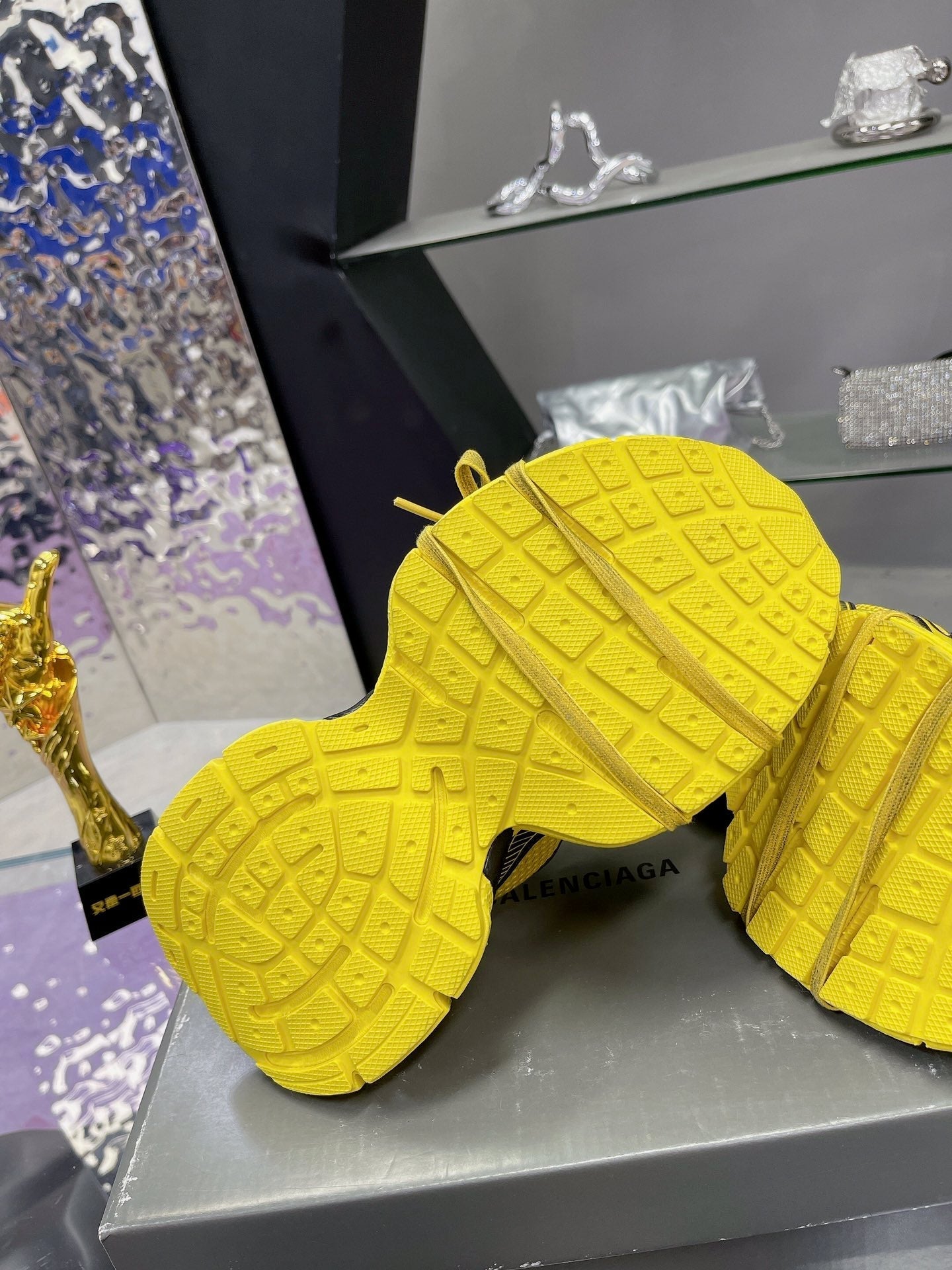 3XL SNEAKER IN YELLOW MIX BLACK MESH AND POLYURETHANE - 35