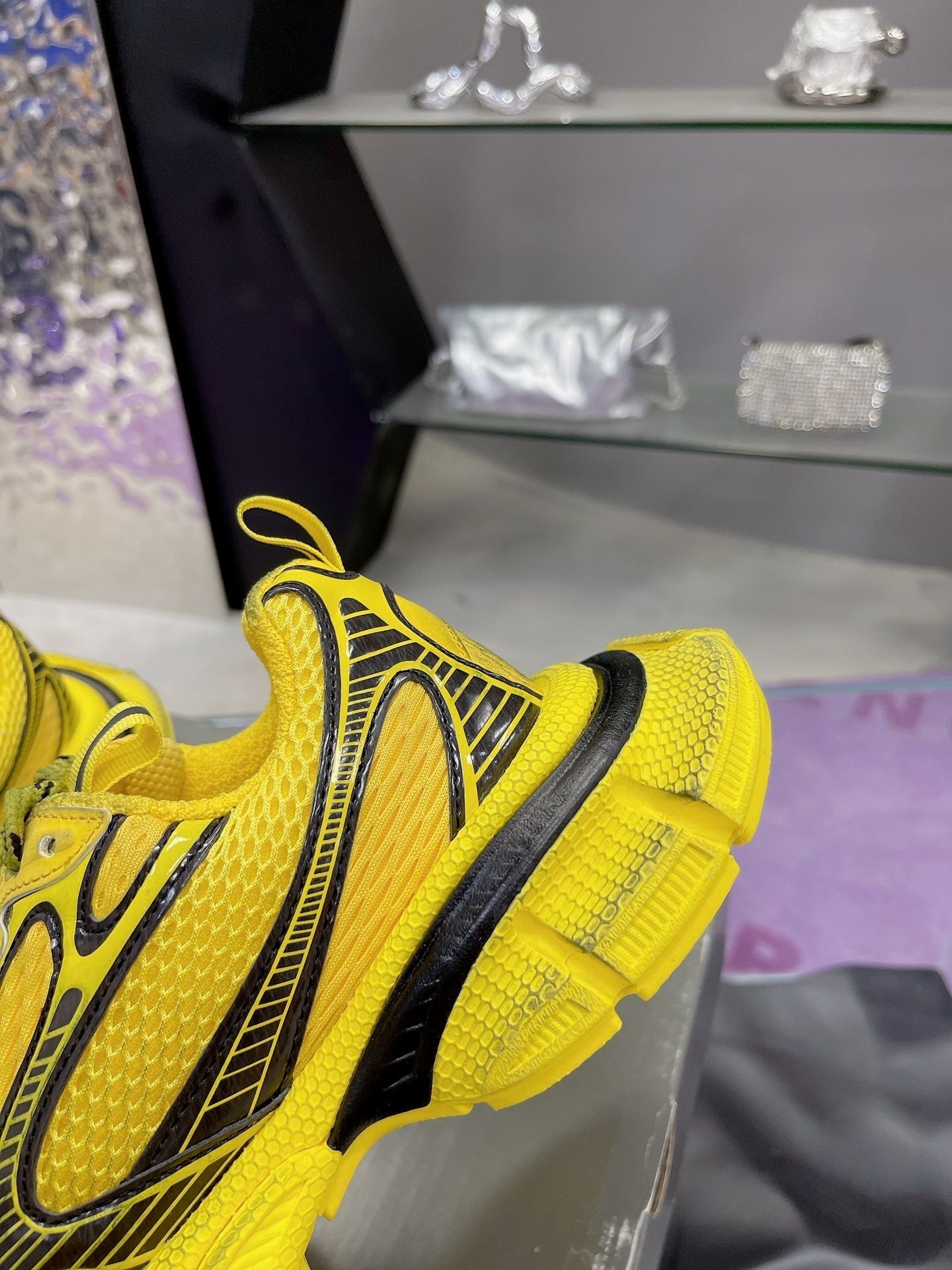 3XL SNEAKER IN YELLOW MIX BLACK MESH AND POLYURETHANE - 35