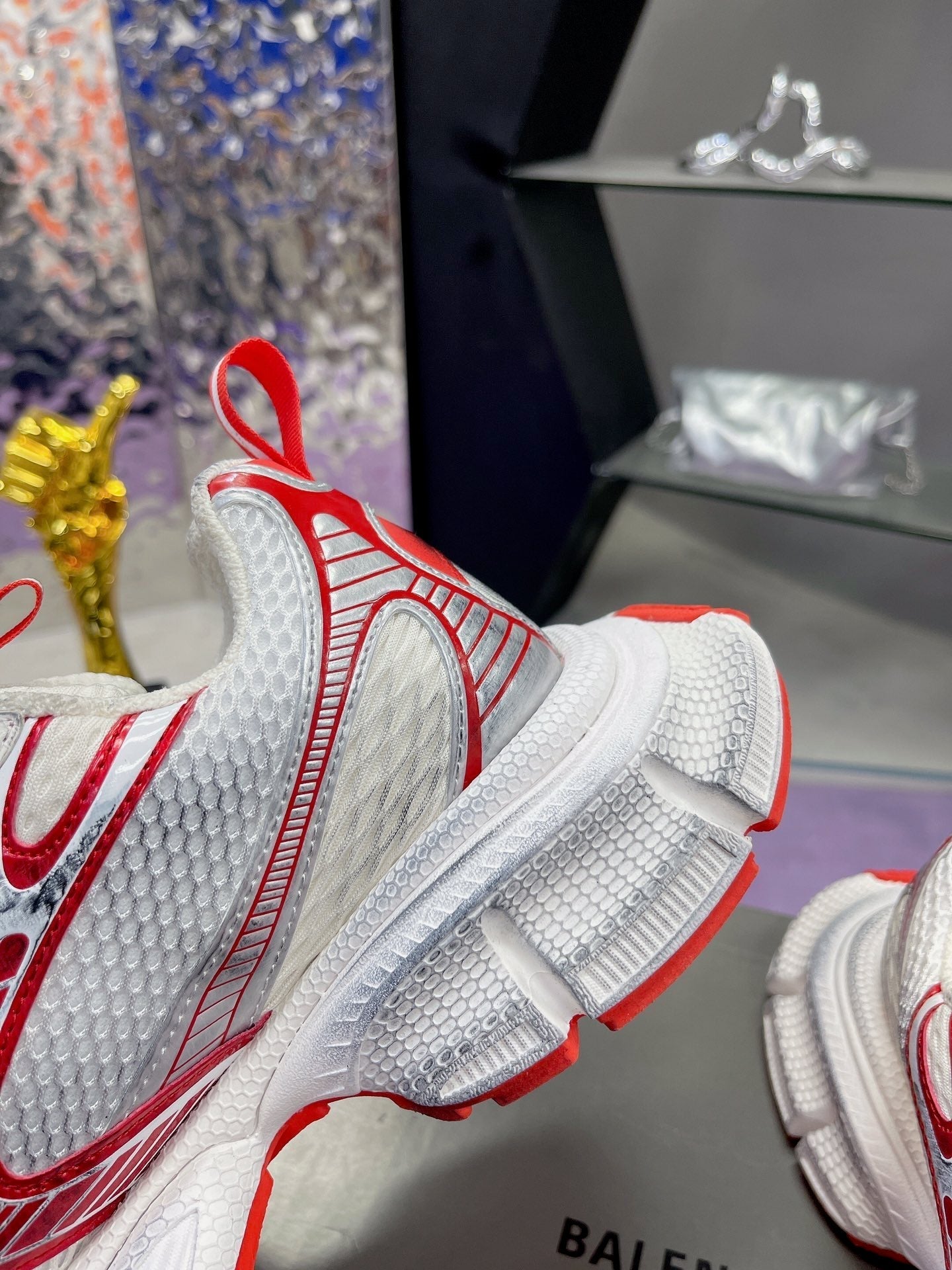3XL SNEAKER IN RED MIX WHITE MESH AND POLYURETHANE - 35