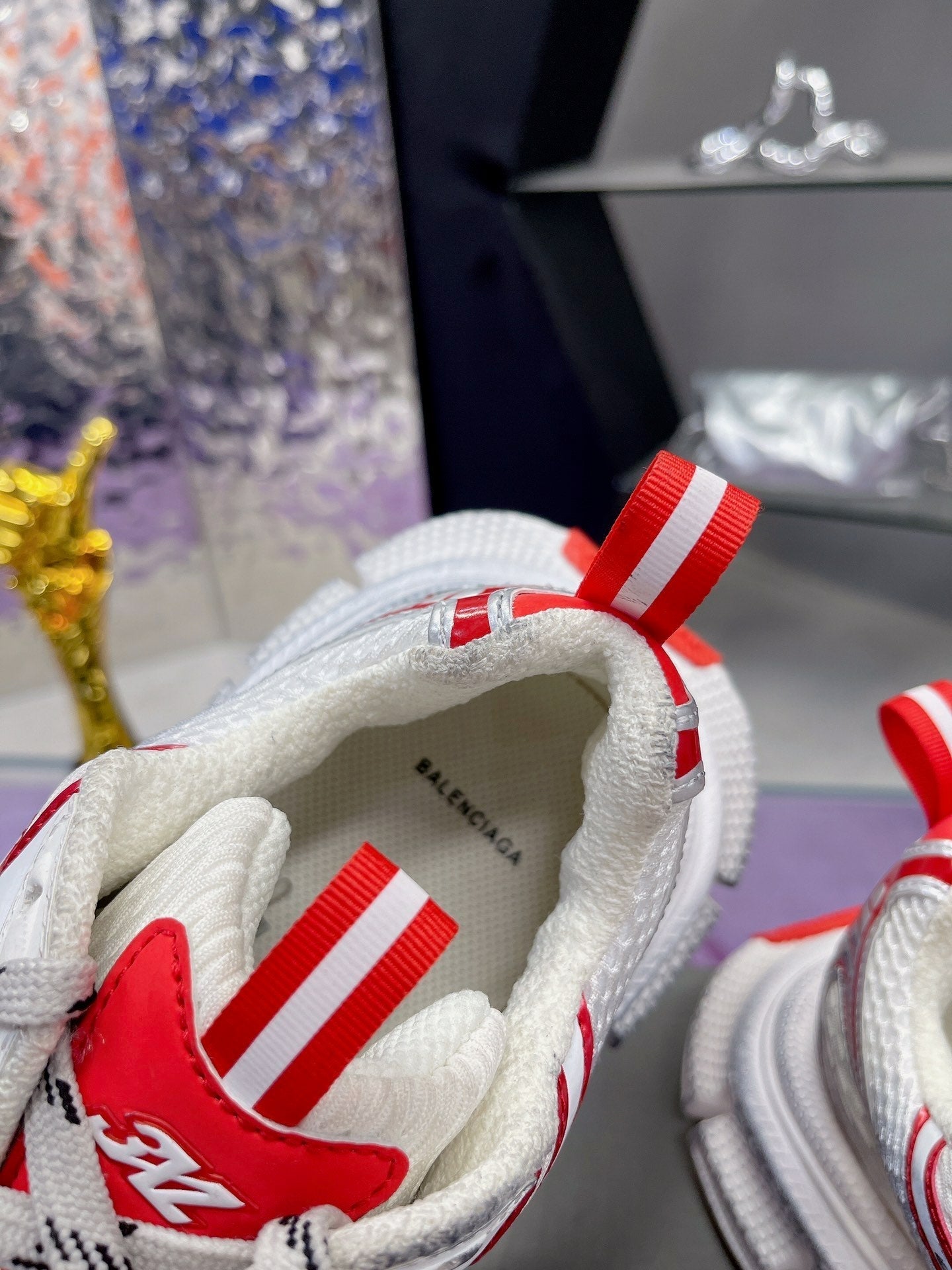 3XL SNEAKER IN RED MIX WHITE MESH AND POLYURETHANE - 35