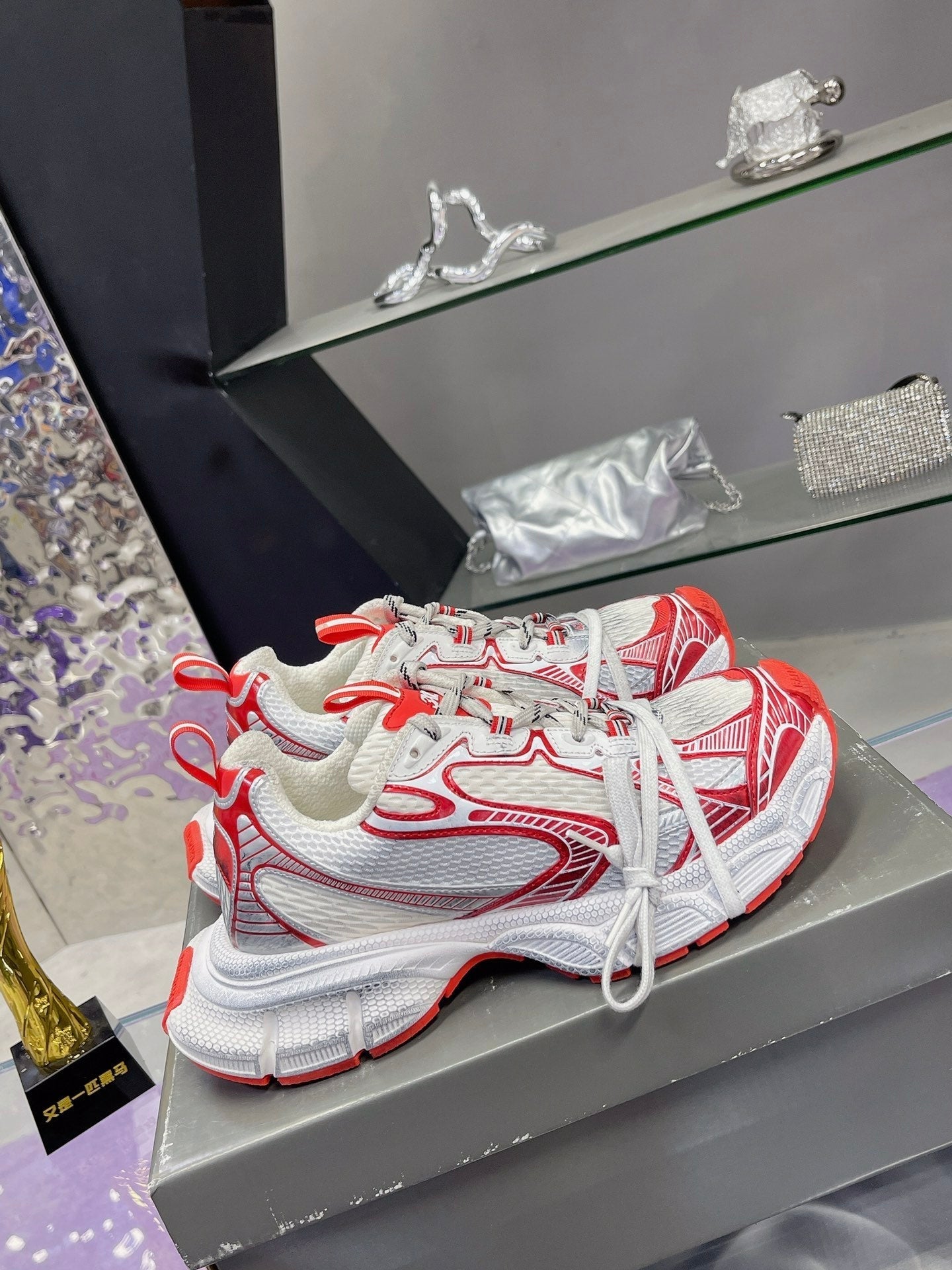 3XL SNEAKER IN RED MIX WHITE MESH AND POLYURETHANE - 35
