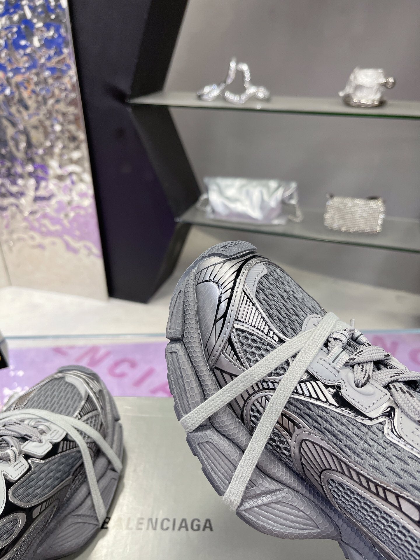3XL SNEAKER IN ALL GRAY MESH AND POLYURETHANE - 35