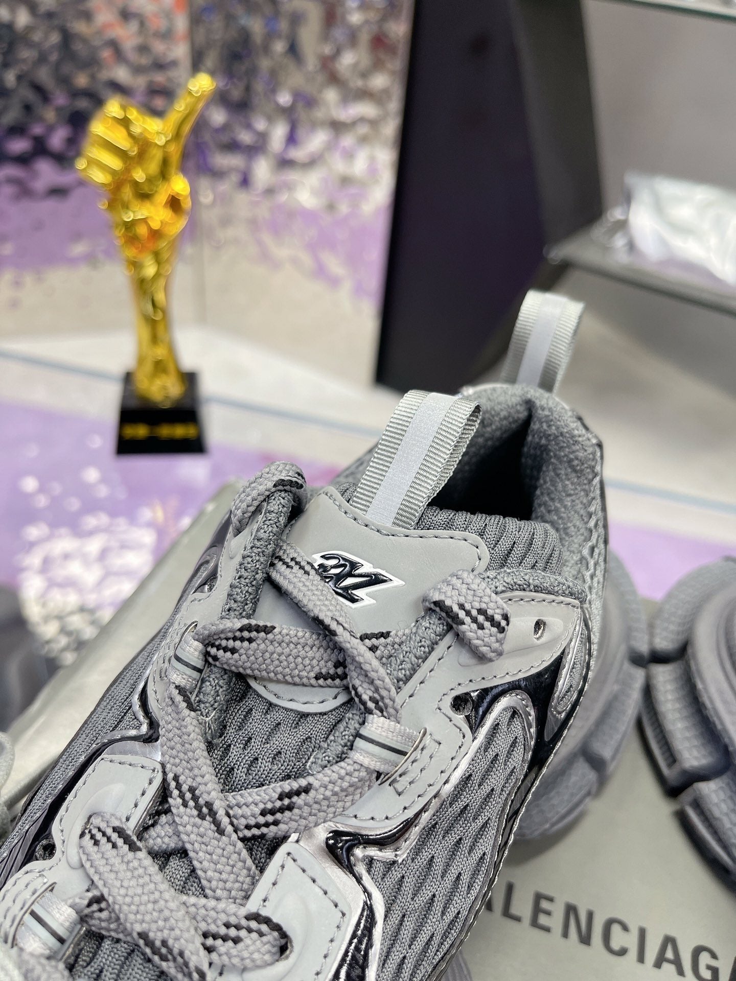 3XL SNEAKER IN ALL GRAY MESH AND POLYURETHANE - 35