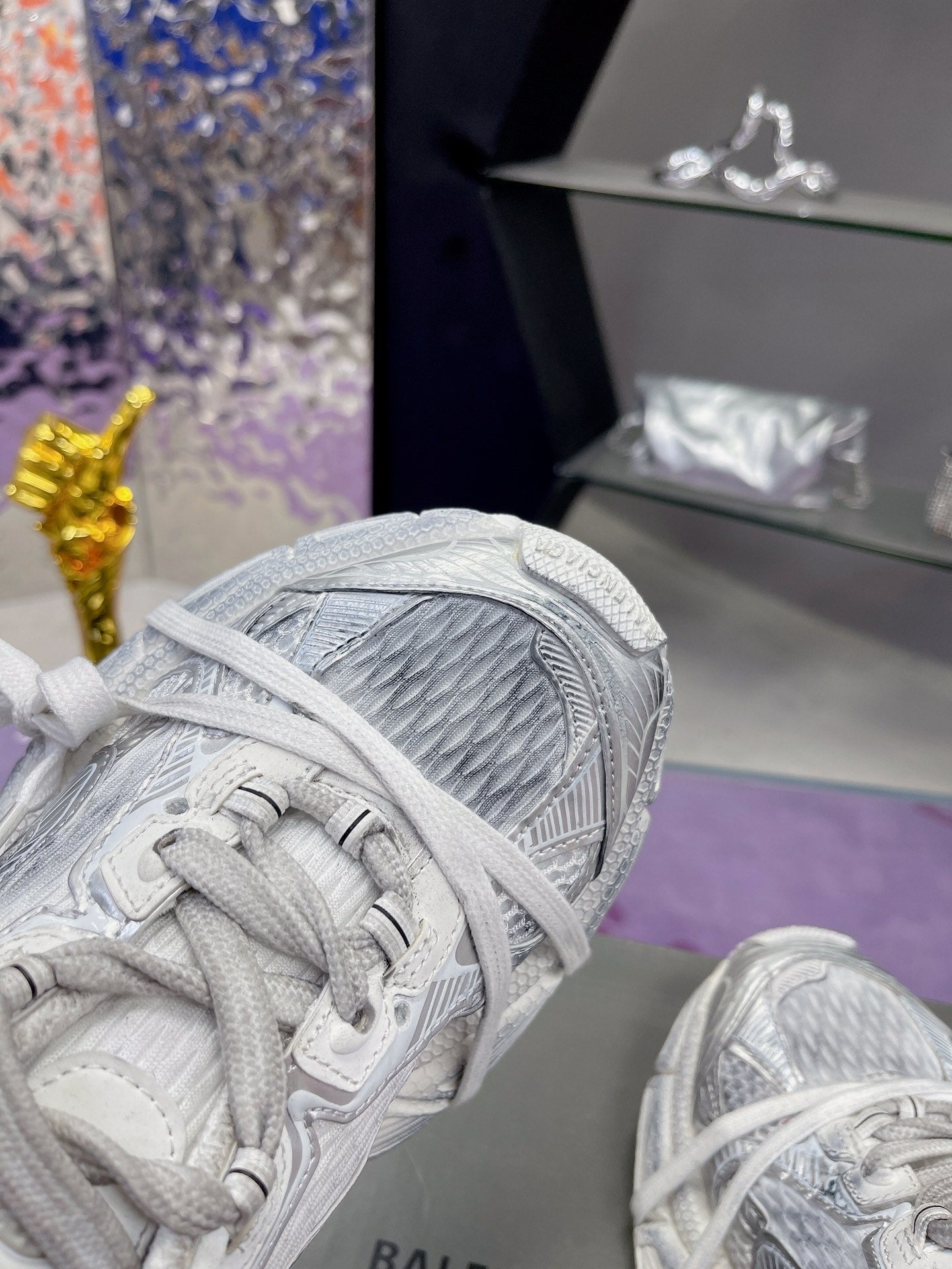 3XL SNEAKER IN SILVER MIX WHITE MESH AND POLYURETHANE - 35