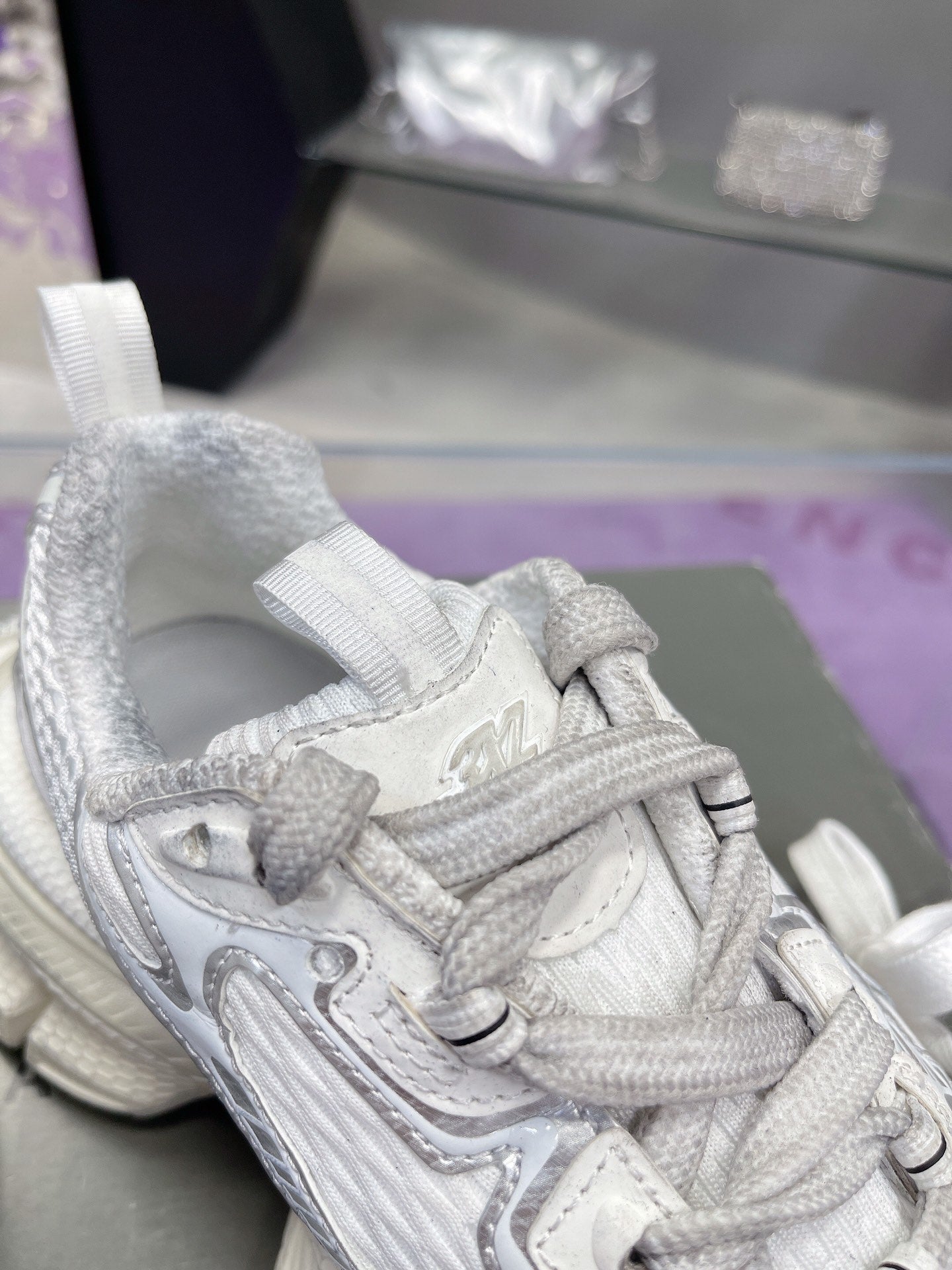 3XL SNEAKER IN SILVER MIX WHITE MESH AND POLYURETHANE - 35