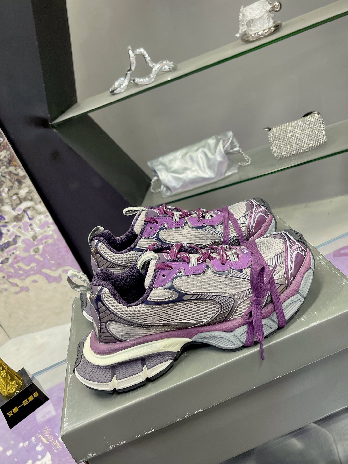 3XL SNEAKER IN PURPLE MIX GRAY MESH AND POLYURETHANE - 35