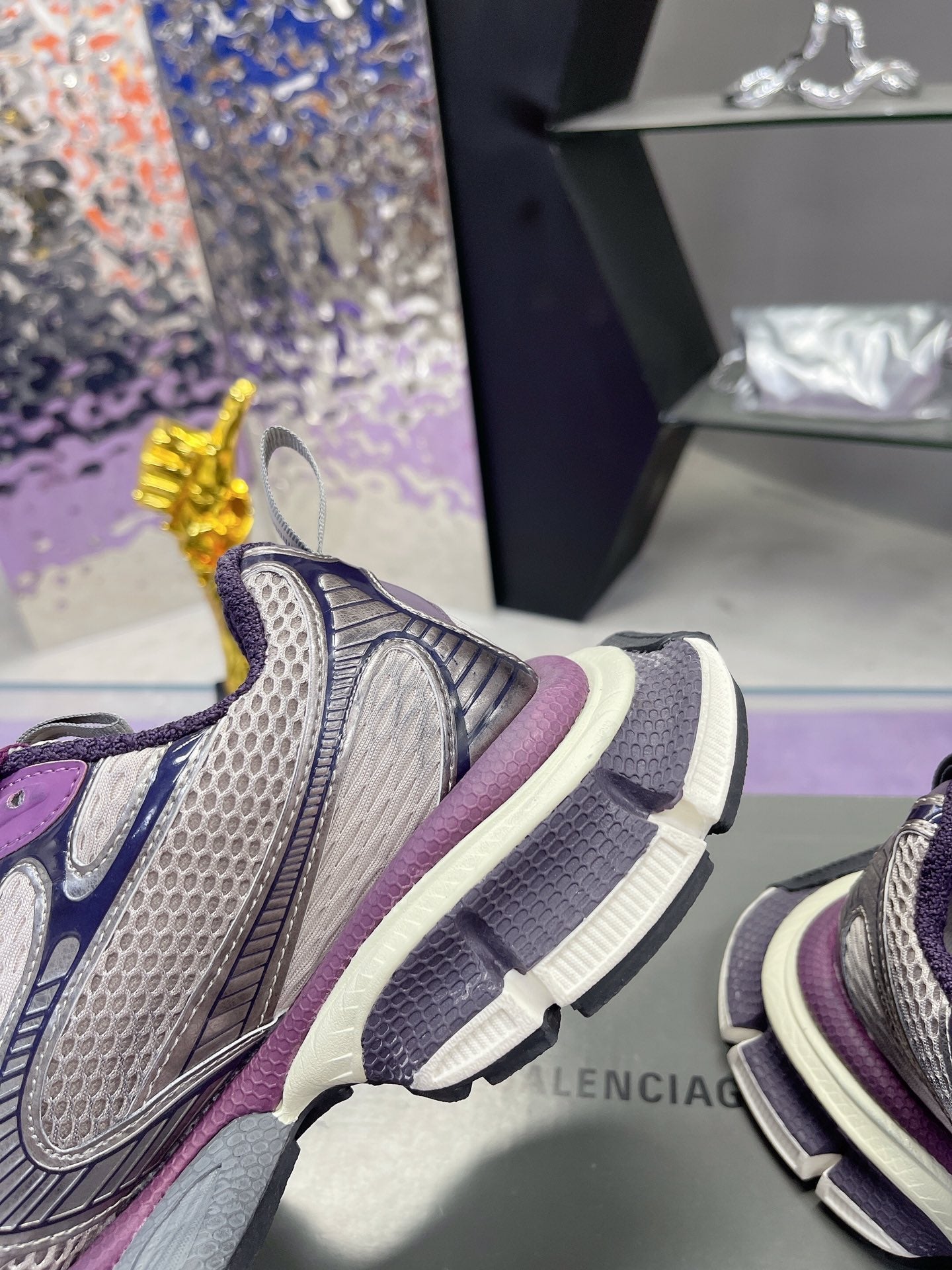 3XL SNEAKER IN PURPLE MIX GRAY MESH AND POLYURETHANE - 35