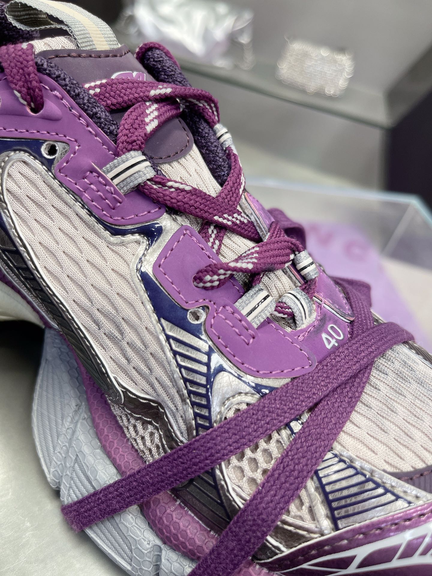 3XL SNEAKER IN PURPLE MIX GRAY MESH AND POLYURETHANE - 35