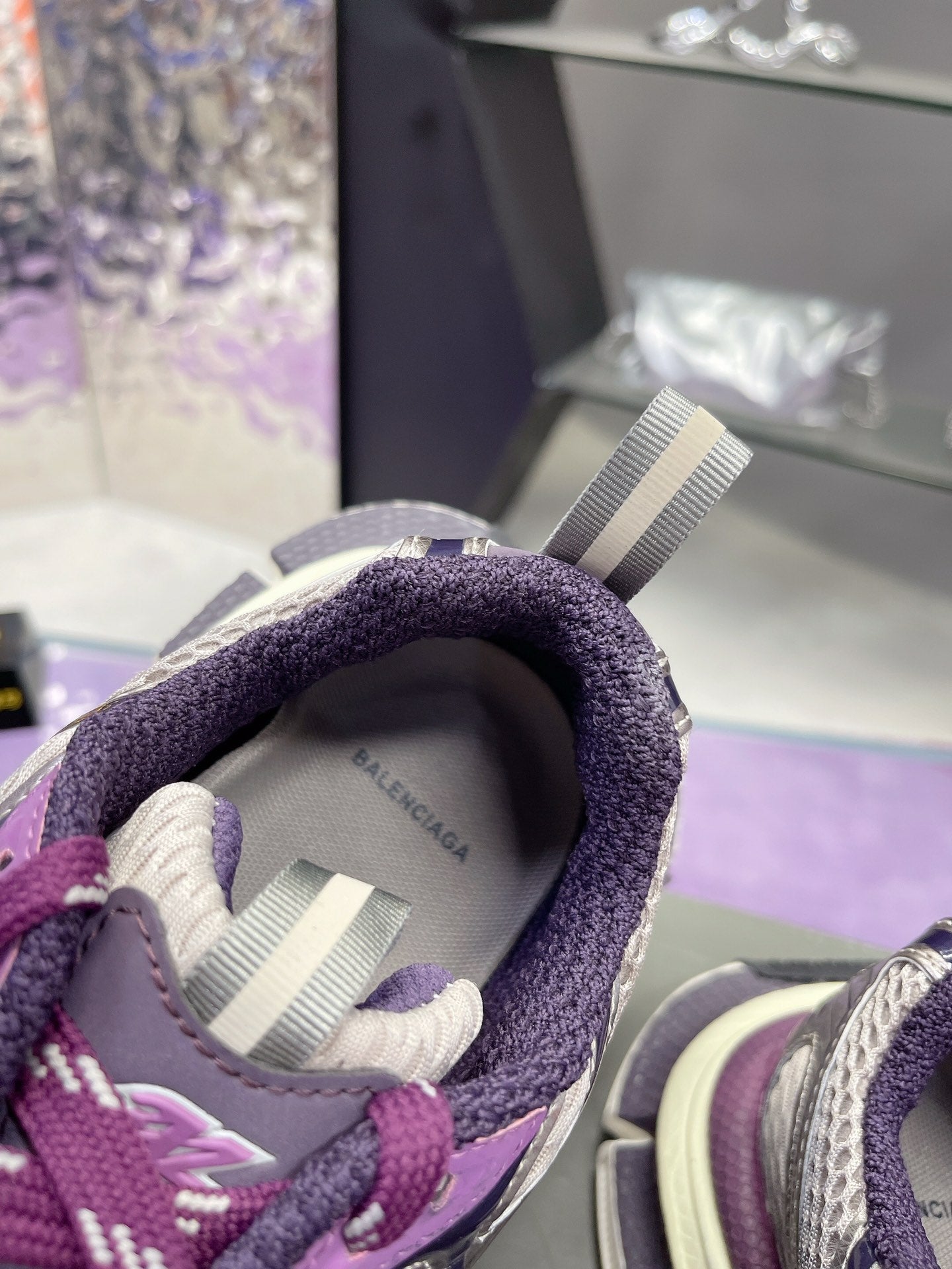 3XL SNEAKER IN PURPLE MIX GRAY MESH AND POLYURETHANE - 35