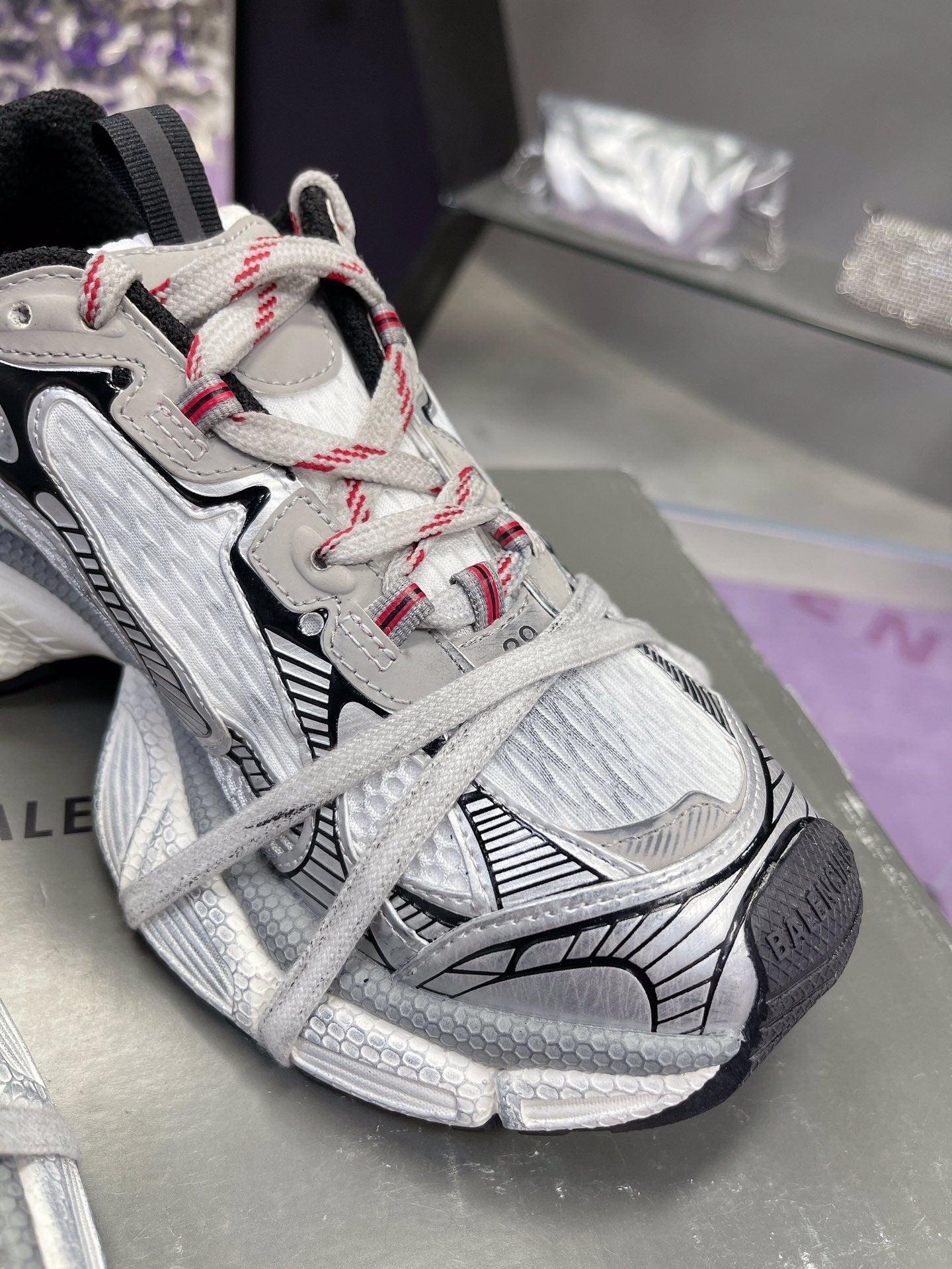 3XL SNEAKER IN GRAY MIX WHITE MESH AND POLYURETHANE - 35